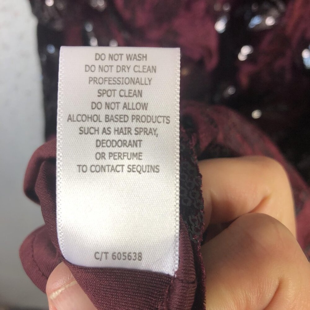 Taylor Dress Womens 4 Burgundy Velvet Sequin Floral Sheath Cocktail Party V Back - Picture 6 of 16